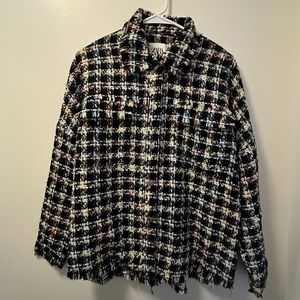 ZARA Black/Multicolored Tweed Jacket